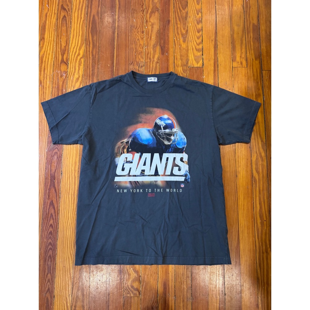 Kith x NFL New York Giants Vintage Graphic T-Shirt Black Mens Large